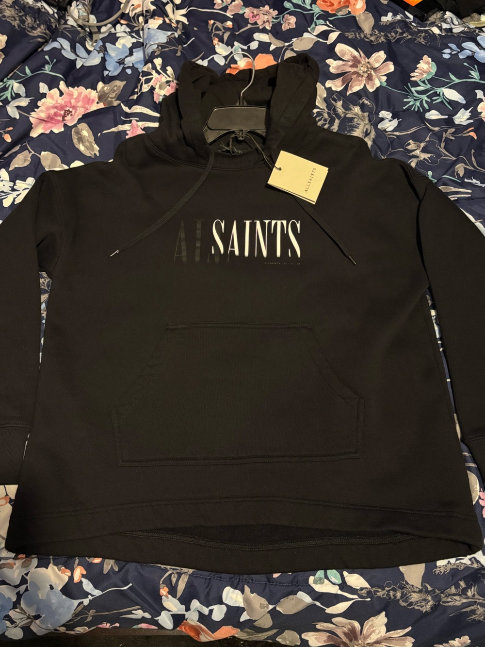 All Saints Black Pullover Hoodie
